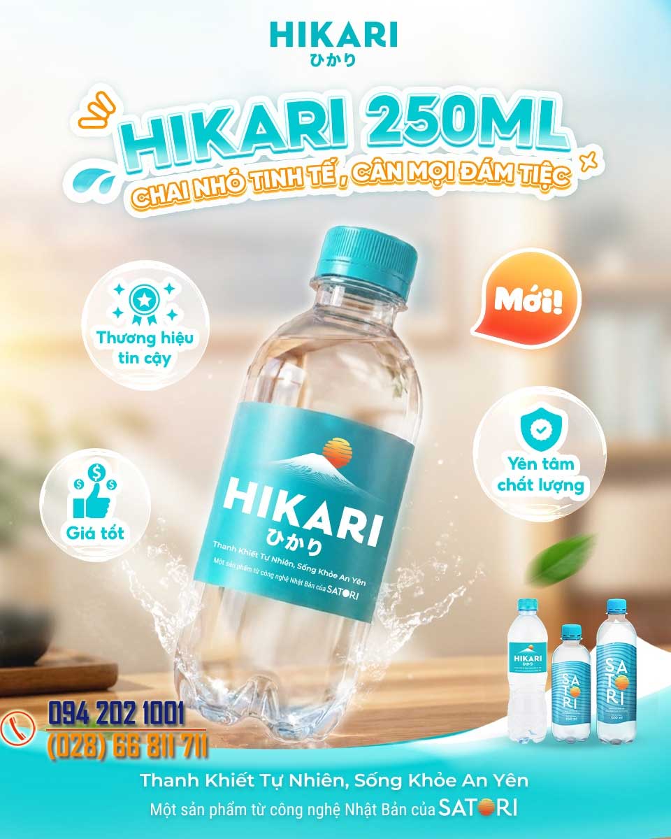 Thùng nước Hikari 250ml chai nhỏ - Nước suối chai nhỏ 250ml giao nhanh tận nơi