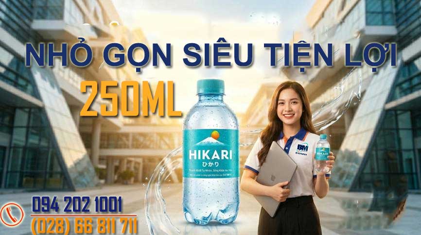Thùng nước Hikari 250ml chai nhỏ - Nước suối chai nhỏ 250ml giao nhanh tận nơi